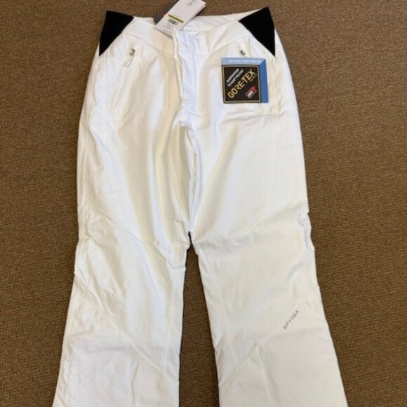 NWT Spyder Women's Gore Tex Ski Pants Size 14R White - Picture 1 of 6